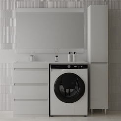 Style Line Мебель для ванной Даллас 120 Люкс L 3 ящ., белая – фотография-2